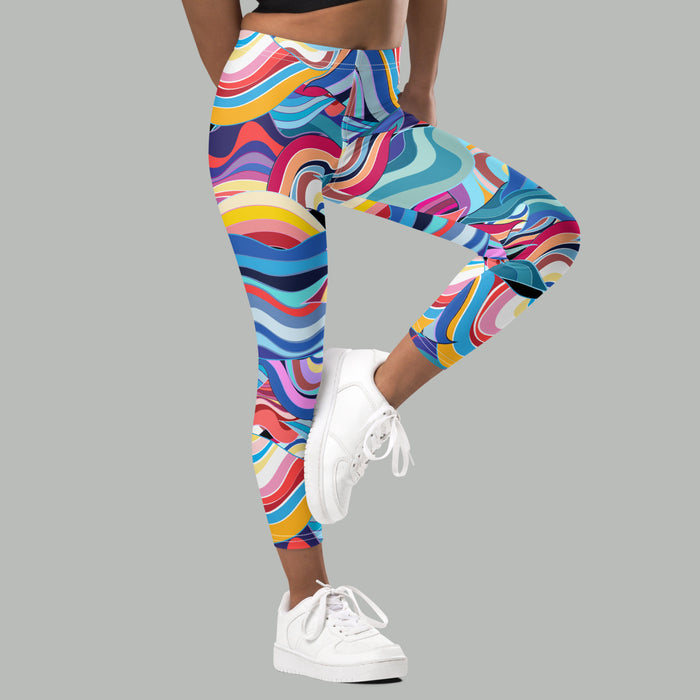 Abstract Waves Leggings