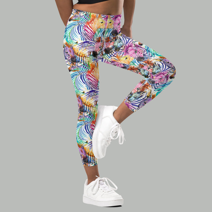 Kids/Youth Rainbow Zebra Leggings