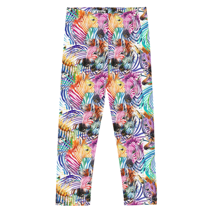 Kids/Youth Rainbow Zebra Leggings