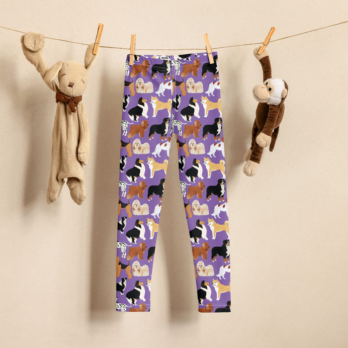 Kids/Youth Purple Dogs Leggings