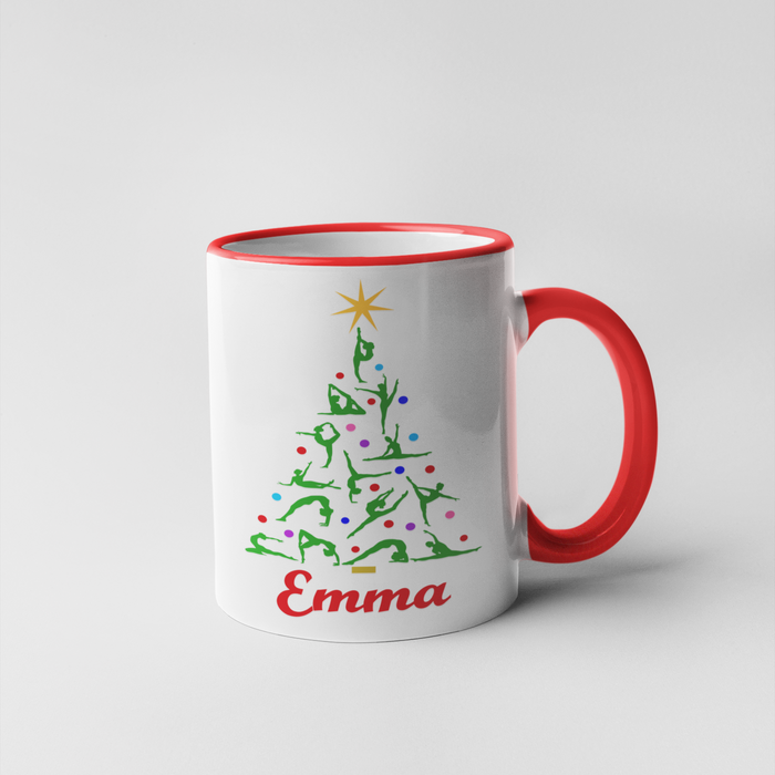 Gymnast Christmas Tree Mug - Personalized