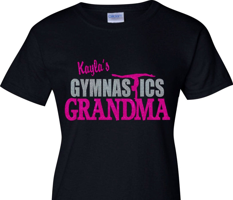 Tee Shirt Gymnastics T-shirt Gymnast sparkle GYMNASTICS GRANDMA mom Gymnastic Shirt girls Gymnastics Gymnast Glitter